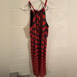 Orange and Black Chevron dress